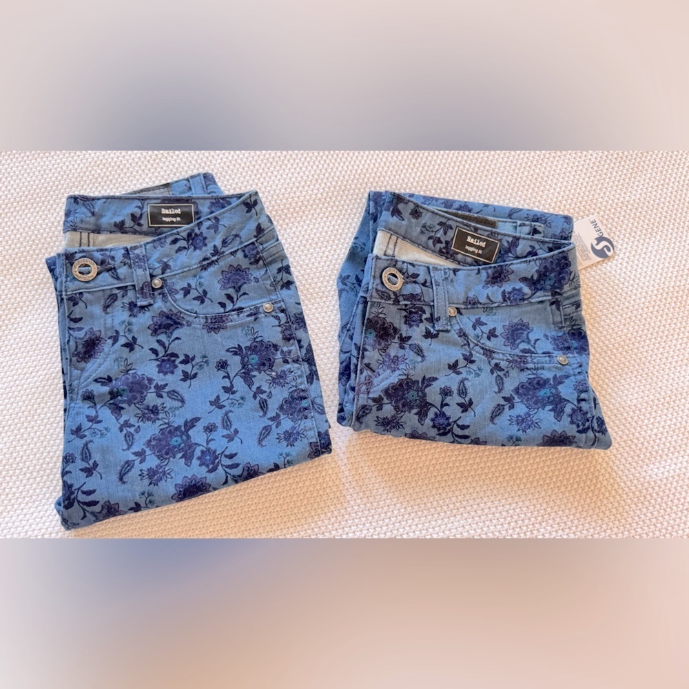 VOLCOM Railed Stretch Blue Floral Denim Legging Jeggings Skinny Jeans - Picture 14 of 15